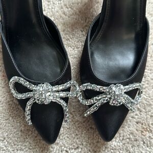 Rhinestone pump heels (black heels)